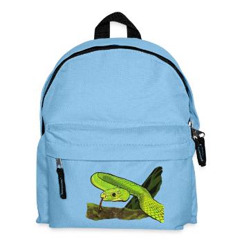 Serpent vert brillant dans la jungle - Sac à dos Enfant - bleu clair - Devant