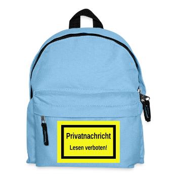 Lustiger Spruch - Kinder Rucksack - Hellblau - Vorne
