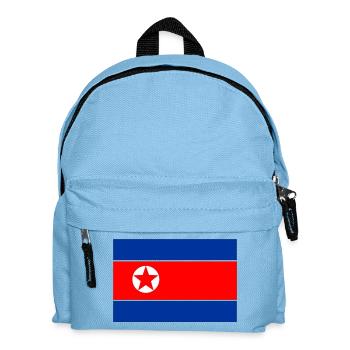Flag of North Korea logo North Korean flag - Kids' Backpack - light blue - Front