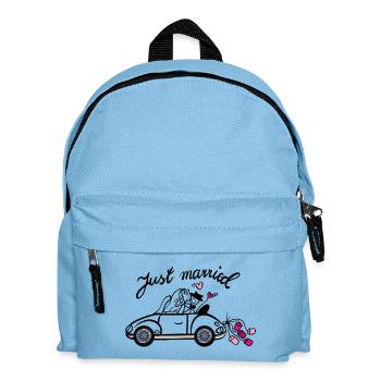 Bride and groom in love in sportscar - Kids' Backpack - light blue - Front
