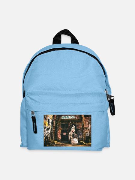 Urban Graffiti Portrait im Street-Style - Kinder Rucksack - Hellblau