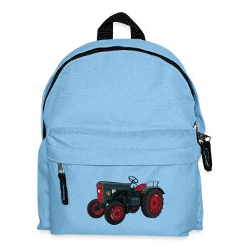 Grüner Retro Schlepper Illustration - Kinder Rucksack - Hellblau - Vorne