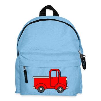 Camion rouge joyeux, voiture jouet - Sac à dos Enfant - bleu clair - Devant