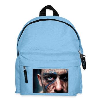 Verstörendes Männergesicht - Kinder Rucksack - Hellblau - Vorne