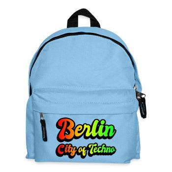 Berlin Stadt des Technos Regenbogen - Kinder Rucksack - Hellblau - Vorne