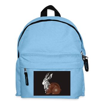Lapin de Pâques en chocolat au look chromé brillant - Sac à dos Enfant - bleu clair - Devant
