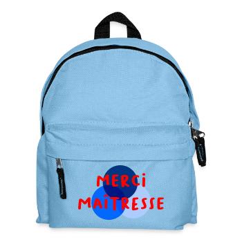 MAÎTRESSE. MERCI. MERCI MAÎTRESSE - Sac à dos Enfant - bleu clair - Devant