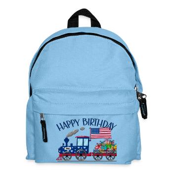 Joyeux anniversaire USA Flag Cadeaux Chemin de fer - Sac à dos Enfant - bleu clair - Devant