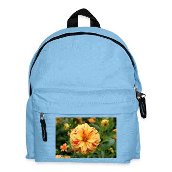 Dahlia, Fleur, Fleur, Jaune, Rouge - Sac à dos Enfant - bleu clair - Devant
