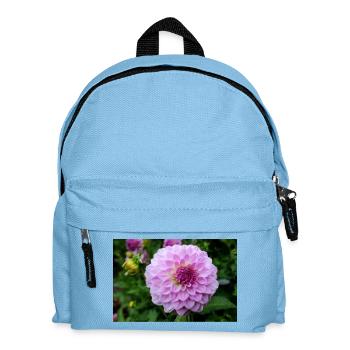 Dahlie pink rosa Blüte ,Blume - Kinder Rucksack - Hellblau - Vorne