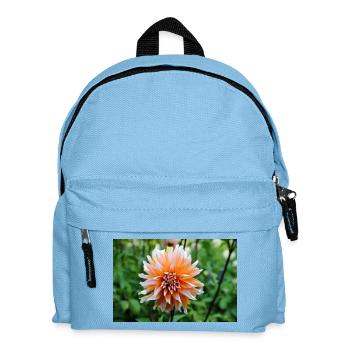 Dahlia Orange White Blossom ,Flower - Kids' Backpack - light blue - Front
