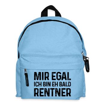 Mir egal Ich bin eh bald Rentner - Kinder Rucksack - Hellblau - Vorne