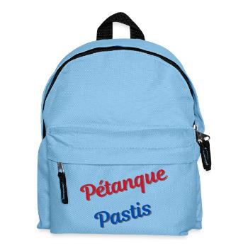 Pétanque und Pastis - Kinder Rucksack - Hellblau - Vorne