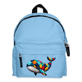 Harlekinwal - Kinder Rucksack - Hellblau - Vorne