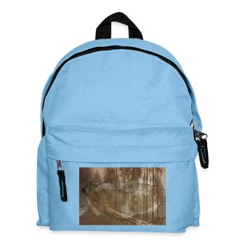 Chien fusionné dans le sentier d’hiver - Sac à dos Enfant - bleu clair - Devant