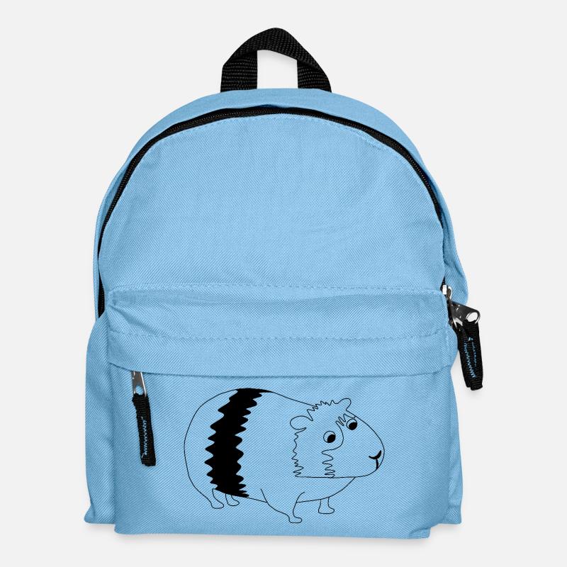 Cochon d’Inde - graphique noir et blanc - Sac à dos Enfant - bleu clair