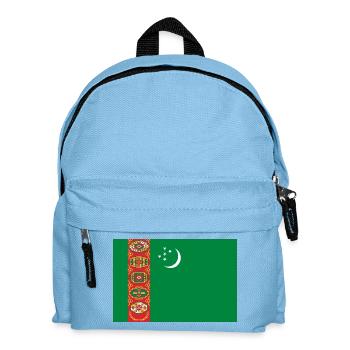 Turkmenistan – Orientalisches Wappen Flagge - Kinder Rucksack - Hellblau - Vorne