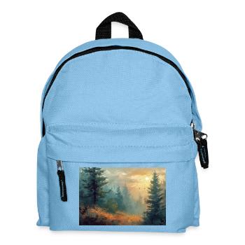 Poster Illustration Paysage de Forêt - Sac à dos Enfant - bleu clair - Devant
