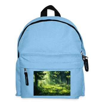 Poster Illustration Paysage de Forêt - Sac à dos Enfant - bleu clair - Devant