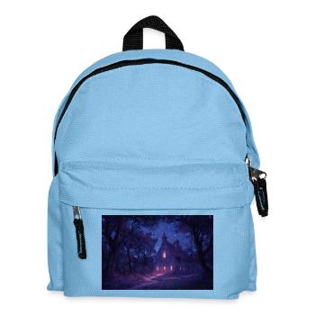 Poster Illustration church in the night - Kids' Backpack - light blue - Front