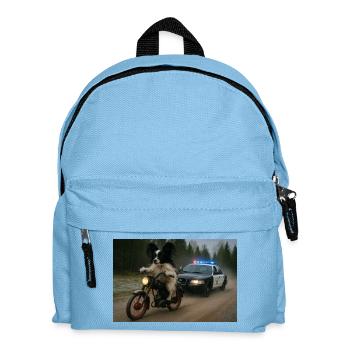 Moped chased by police car - Kids' Backpack - light blue - Front
