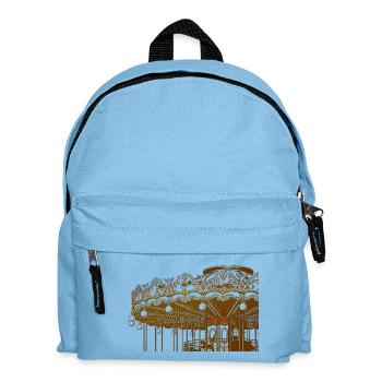 Gold Vintage Carousel Design - Kids' Backpack - light blue - Front