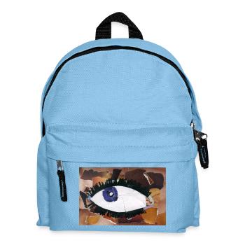 Abstract Collage Eye Art - Kids' Backpack - light blue - Front