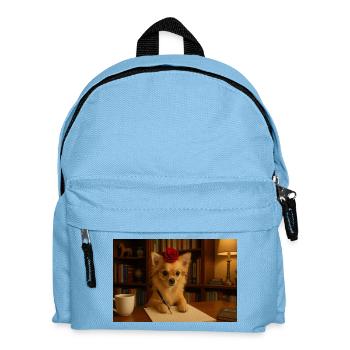 Chihuahua Intelligent et Chic avec Rose - Sac à dos Enfant - bleu clair - Devant