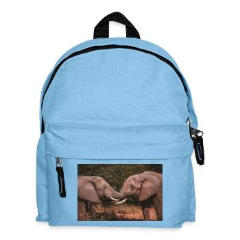 Éléphants entrelacant des trompes - Sac à dos Enfant - bleu clair - Devant