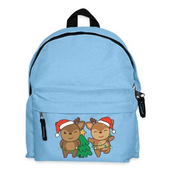 Reh Weihnachten Winter Tiere Rehe - Kinder Rucksack - Hellblau - Vorne