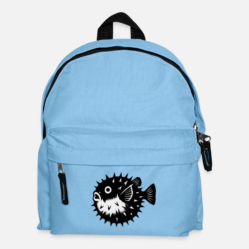 Contrast Puffer Fish with Spines - Kids' Backpack - light blue