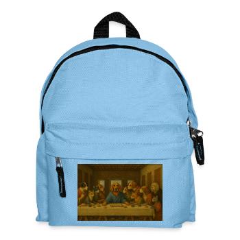 Hunde Letztes Abendmahl - Kinder Rucksack - Hellblau - Vorne