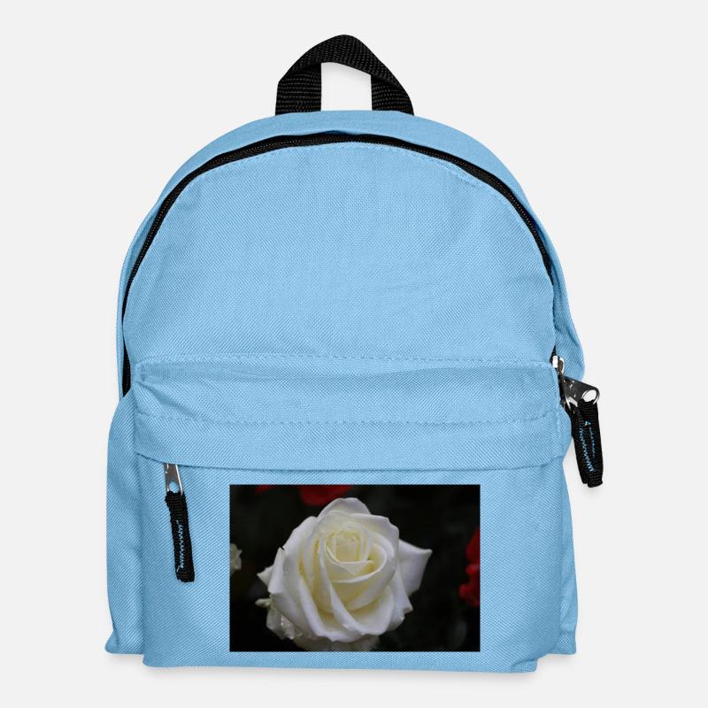 white rose - Kids' Backpack - light blue