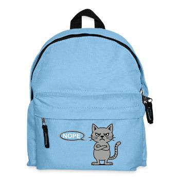 Skeptical Cat NOPE Statement - Kids' Backpack - light blue - Front
