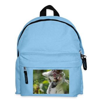 Lemur Portrait in Green Foliage - Kids' Backpack - light blue - Front
