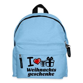 I Love Weihnachtsgeschenke  - Kinder Rucksack - Hellblau - Vorne