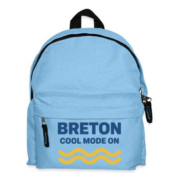 Bretonische Coole Mode Auf Gelben Wellen - Kinder Rucksack - Hellblau - Vorne