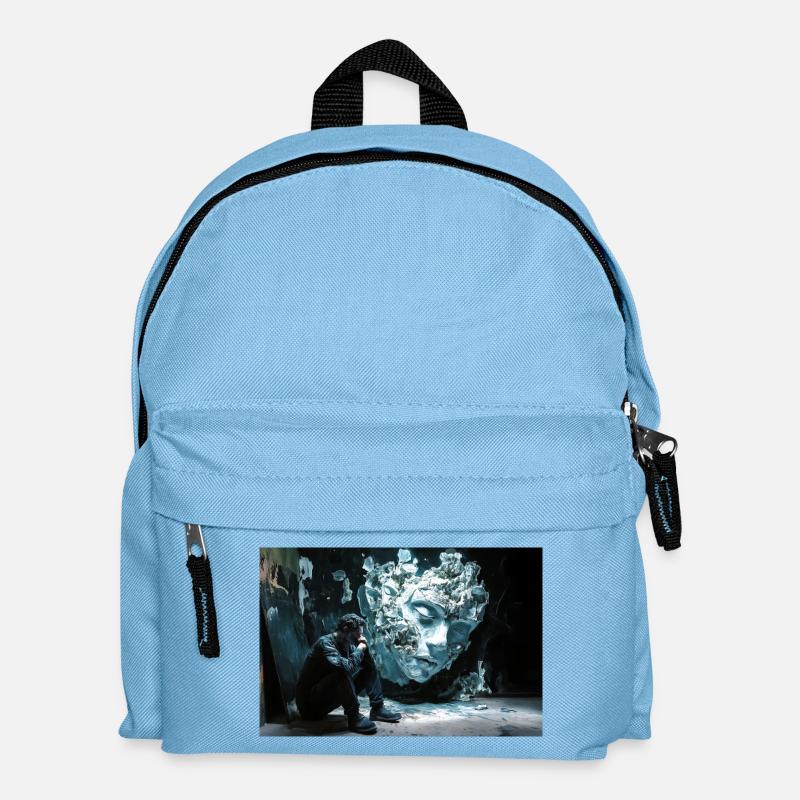 Eisgesicht im Schatten - Kinder Rucksack - Hellblau