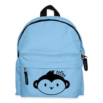 Couronne de singe - Tête de singe mignonne avec couronne - Sac à dos Enfant - bleu clair - Devant