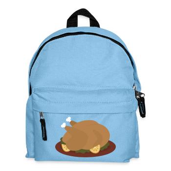 Roasted Turkey with Lemon Garnishes - Kids' Backpack - light blue - Front