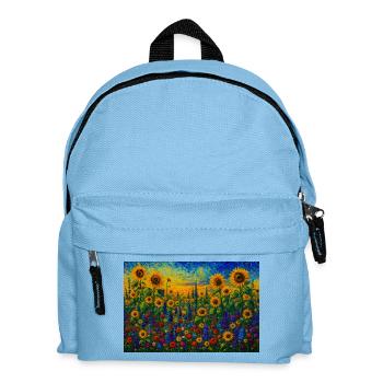Champ de tournesols ensoleillé - Sac à dos Enfant - bleu clair - Devant