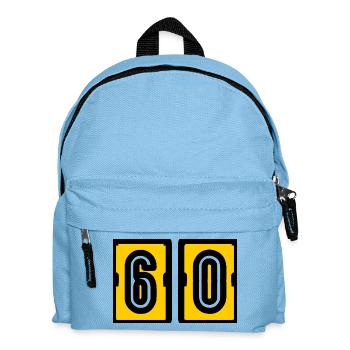 60. 60 ANS. 60e ANNIVERSAIRE. ANNIVERSAIRE 60 ANS. - Sac à dos Enfant - bleu clair - Devant