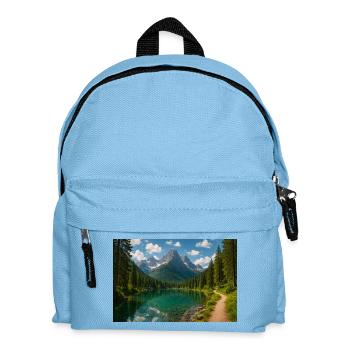 Sentier de lac de montagne dans la forêt - Sac à dos Enfant - bleu clair - Devant