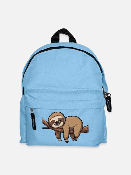 Schlafendes Faultier auf Ast - Kinder Rucksack - Hellblau