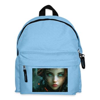Des yeux cybernétiques dans la lumière néon - Sac à dos Enfant - bleu clair - Devant