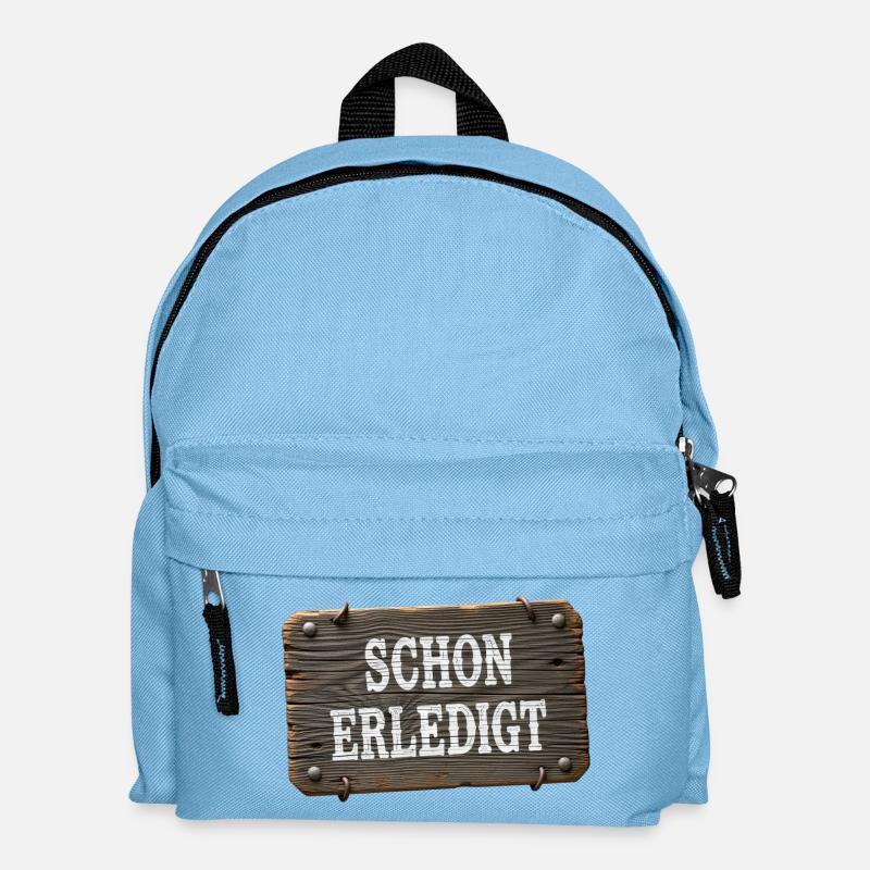 Déjà fait – panneau d’atelier rustique - Sac à dos Enfant - bleu clair