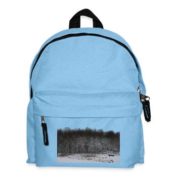 Winterparkbank in verschneiter Landschaft - Kinder Rucksack - Hellblau - Vorne