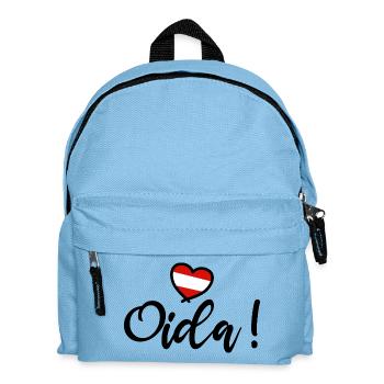 Oida! Österreich Herz I love Austria Dialekt  - Kinder Rucksack - Hellblau - Vorne