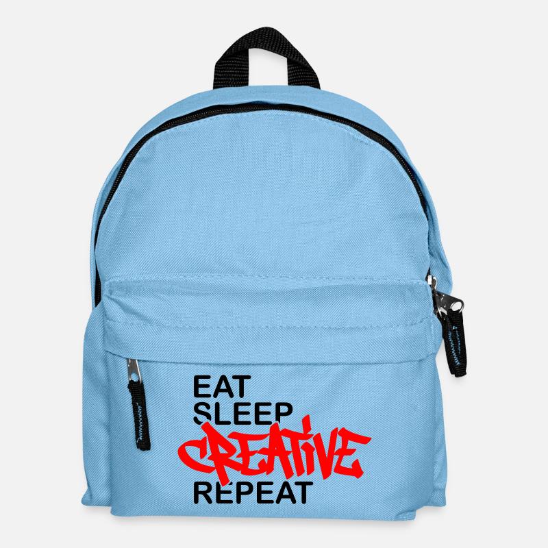 Eat Sleep Creative Repeat - Kids' Backpack - light blue