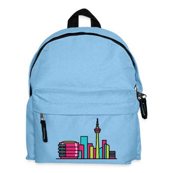 Birmingham City Skyline Library Moderne Linienkunst - Kinder Rucksack - Hellblau - Vorne
